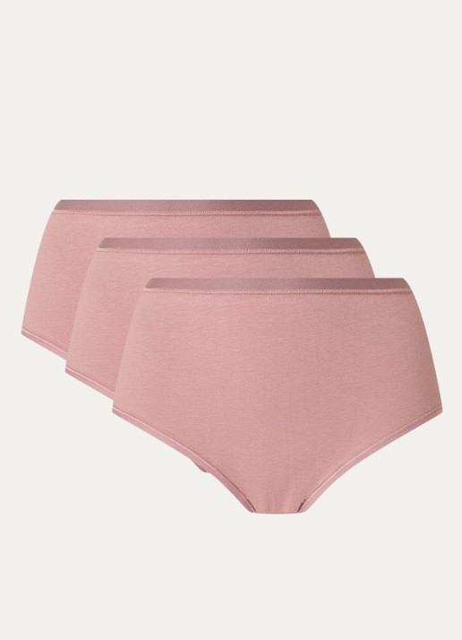 Sloggi Go Daily high waisted slip in 3-pack - voorkant oudroze
