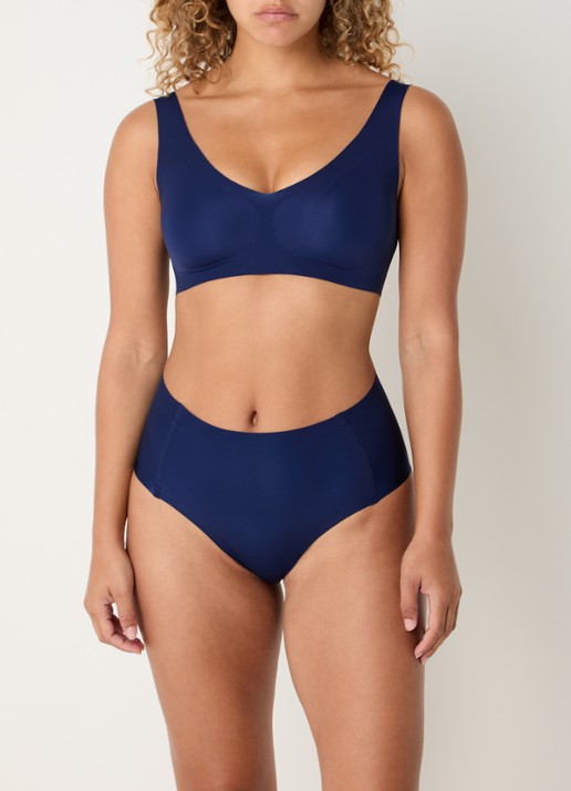 Sloggi High waisted naadloze slip - voorkant 3 donkerblauw