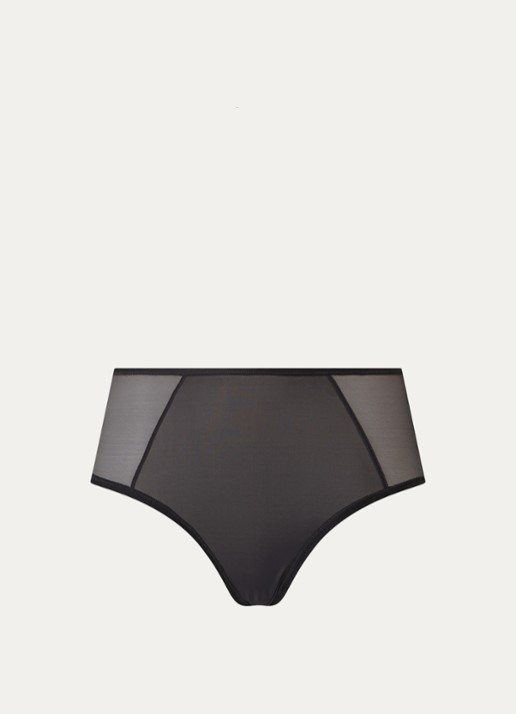 Sloggi Soft ADAPT high waisted hipster met mesh - voorkant zwart