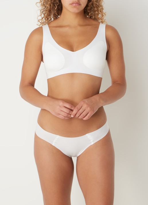 Sloggi Zero Feel 2.0 naadloze bralette met uitneembare vulling - voorkant 5 gebroken wit