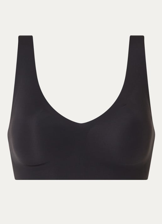 Sloggi Zero Feel 2.0 naadloze bralette met uitneembare vulling - voorkant zwart