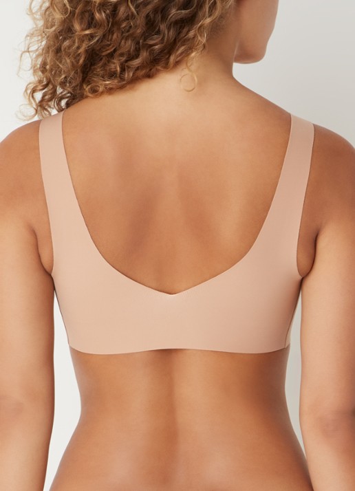 Sloggi Zero Feel 2.0 naadloze bralette met uitneembare vulling - achterkant beige