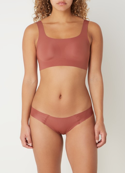 Sloggi Zero Feel 2.0 naadloze tanga - voorkant 2 roodbruin