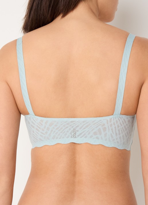 Sloggi Zero Feel Bliss naadloze bralette met uitneembare vulling - achterkant turquoise