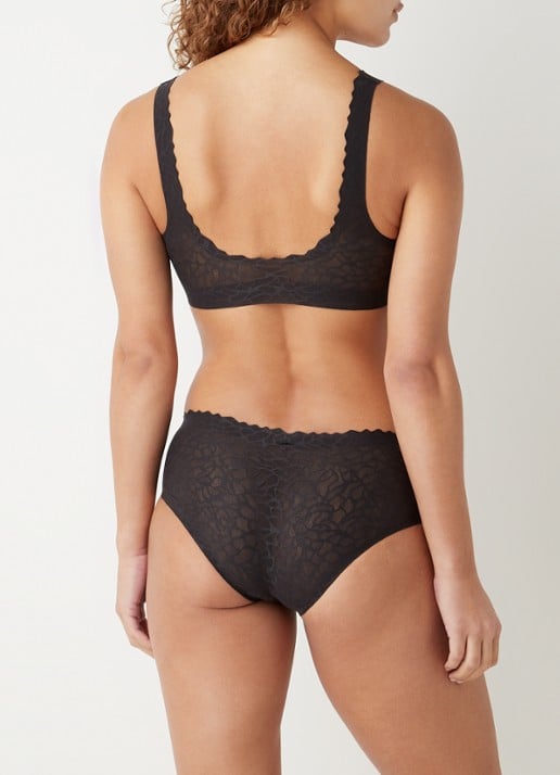 Sloggi ZERO Feel Lace voorgevormde bralette met uitneembare vulling - achterkant zwart