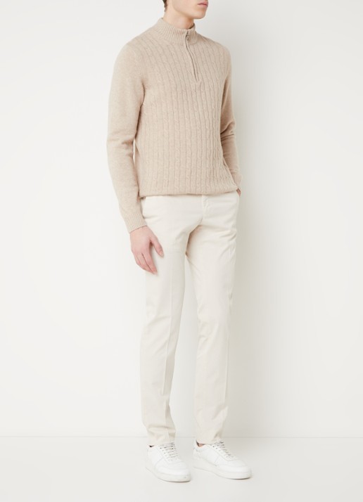 Slowear Royal Batavia slim fit chino met steekzakken - voorkant 4 grijs