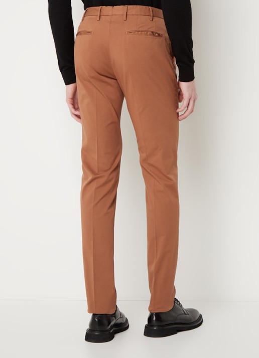 Slowear Royal Batavia slim fit chino met steekzakken - achterkant 5 bruin