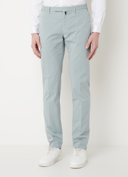 Slowear Royal Batavia slim fit chino met steekzakken - detail mint