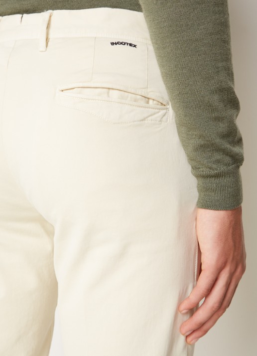 Slowear Slim fit chino met steekzakken - detail 4 creme