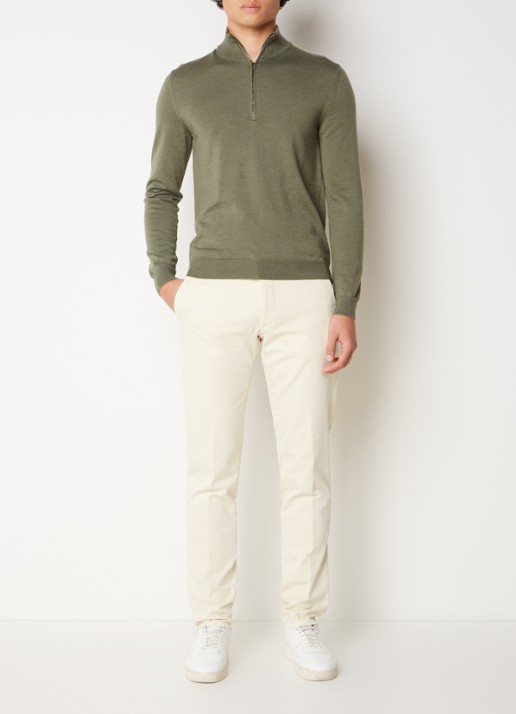 Slowear Slim fit chino met steekzakken - voorkant 7 creme
