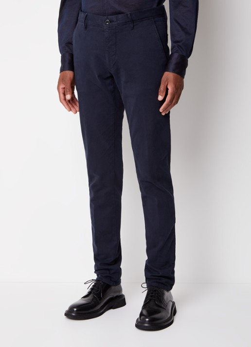 Slowear Slim fit chino met steekzakken - detail 4 donkerblauw