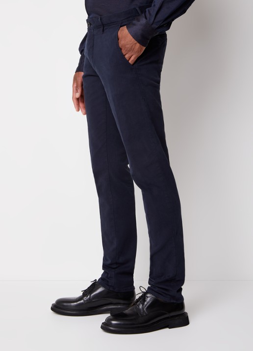 Slowear Slim fit chino met steekzakken - detail 5 donkerblauw