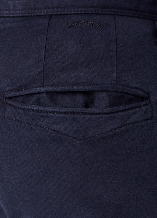 Slowear Slim fit chino met steekzakken - detail 6 donkerblauw