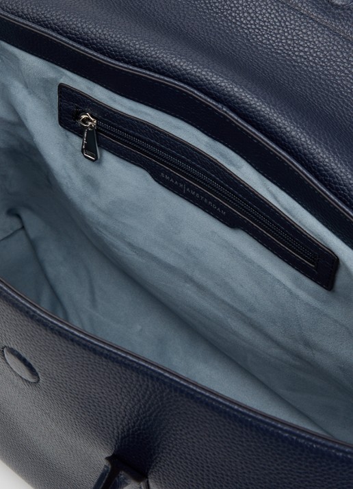 Smaak Barbra Xl handtas van leer met afneembare schouderriem - detail 3 donkerblauw