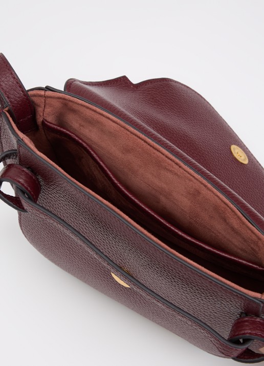 Smaak Clint crossbodytas van leer - detail 2 bordeauxrood