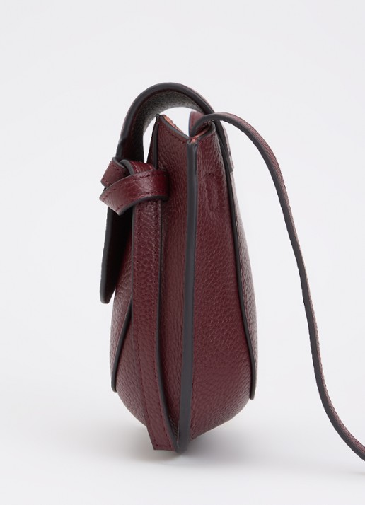 Smaak Clint crossbodytas van leer - detail 3 bordeauxrood