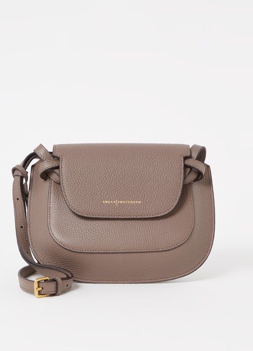 Smaak Clint crossbodytas van leer - voorkant 3 lichtbruin
