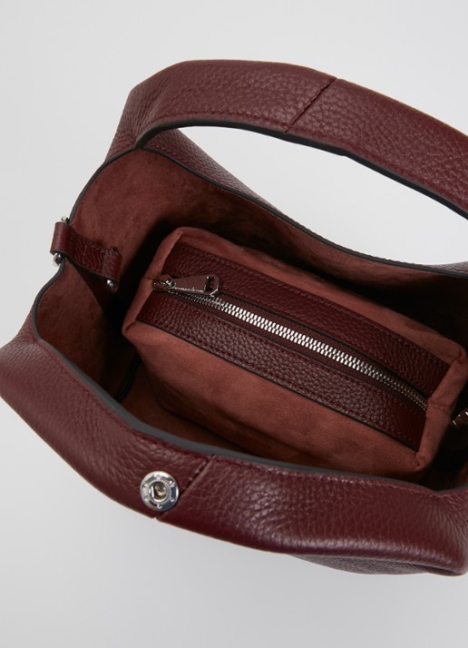 Smaak Daisy Mini Shopper handtas van leer met uitneembare etui - detail 3 bordeauxrood