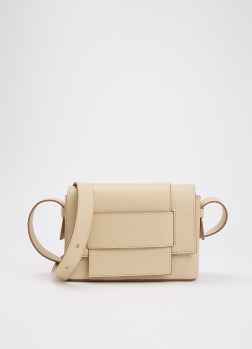 Smaak Megan crossbodytas van leer met logo - voorkant 2 ivoor