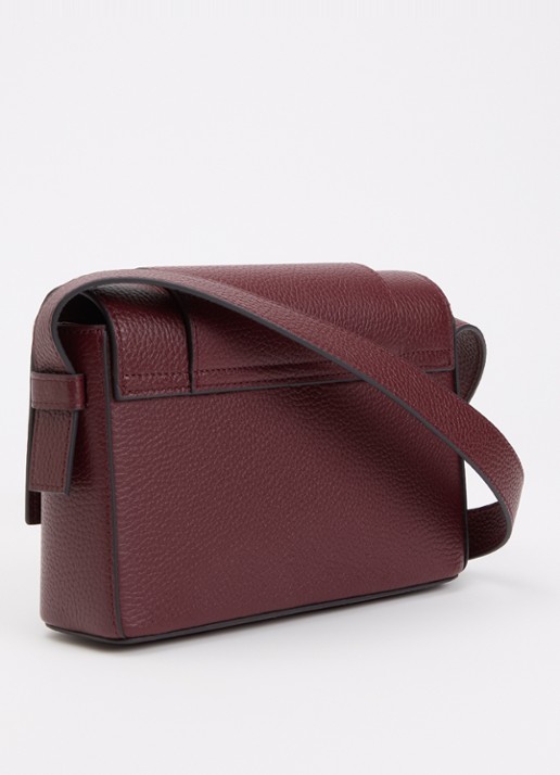 Smaak Megan crossbodytas van leer met logo - achterkant 5 bordeauxrood