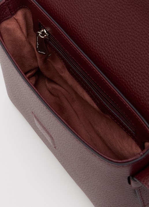 Smaak Megan crossbodytas van leer met logo - detail 2 bordeauxrood