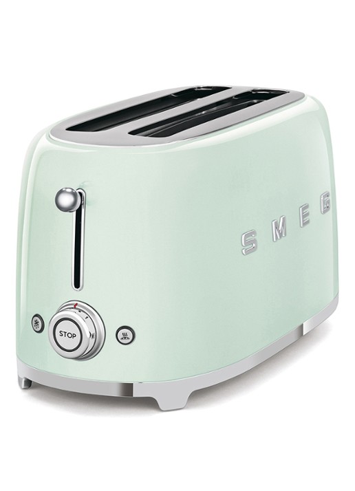 SMEG 50's Style broodrooster 2-slots extra lang TSF02PGEU  - voorkant 4 mint