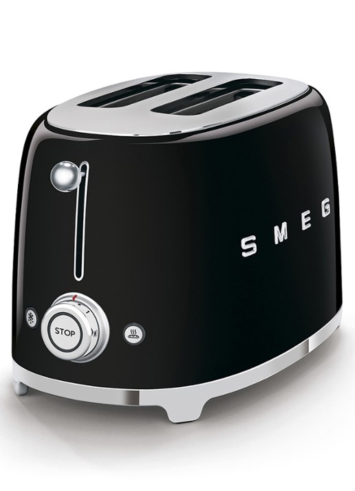 SMEG 50's Style broodrooster 2-slots TSF01BLEU - voorkant 3 zwart