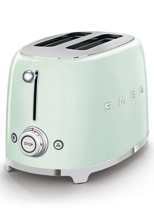 SMEG 50's Style broodrooster 2-slots TSF01PGEU - voorkant 4 watergroen