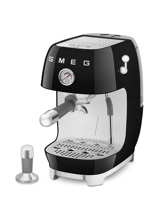 SMEG 50's Style handmatige espressomachine ECF03 - voorkant 2 zwart