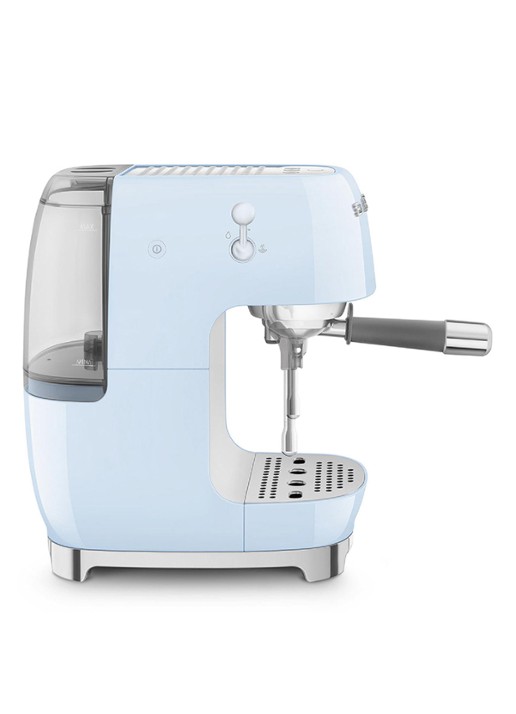 SMEG 50's Style handmatige espressomachine ECF03 - achterkant 4 lichtblauw