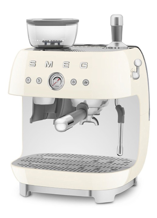 SMEG 50's Style handmatige espressomachine EGF03CREU - voorkant 3 crème