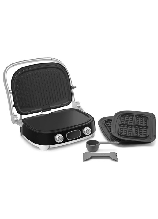SMEG 50's Style multi grill MGF01BLEU - detail zwart