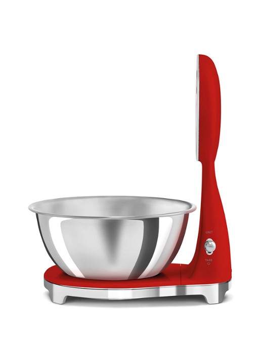 SMEG Digitale analoog keukenweegschaal - detail 2 rood