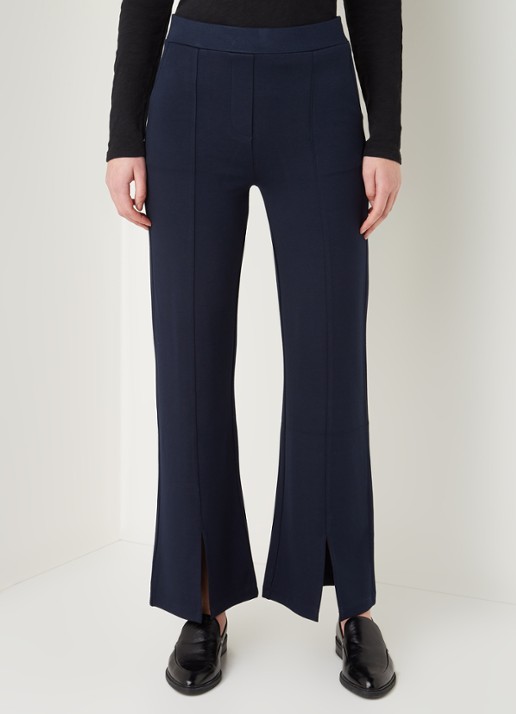 Smith & Soul High waist flared fit broek met splitten en steekzakken - detail 4 donkerblauw