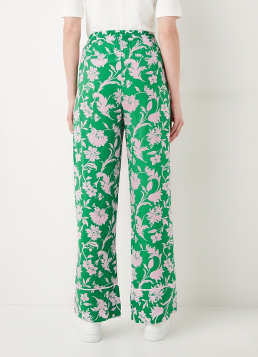 Smith & Soul High waist loose fit pantalon met bloemenprint - achterkant 2 groen