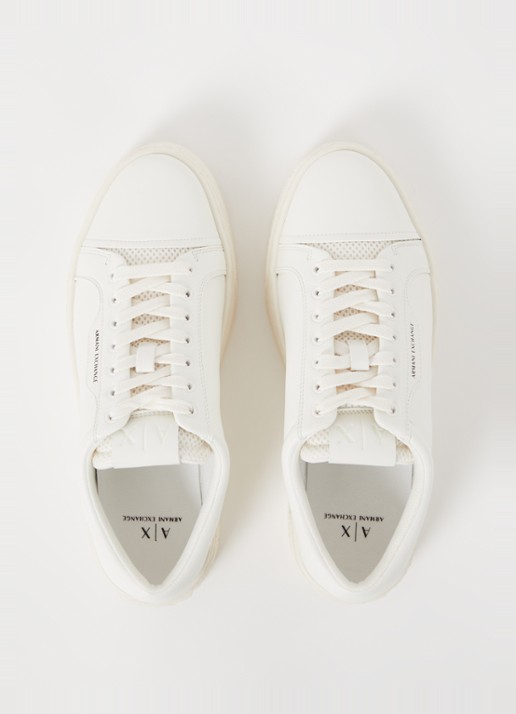 Sneaker met logo - detail 4 gebroken wit