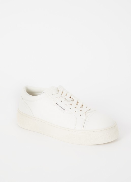 Sneaker met logo - voorkant gebroken wit