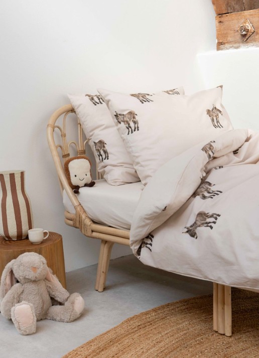 Snurk Donkey dekbedovertrekset van katoen 160 TC - inclusief kussenslopen - detail 4 beige
