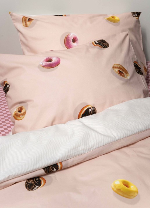Snurk Donuts dekbedovertrekset van katoen 160TC - inclusief kussenslopen - detail 2 lichtroze