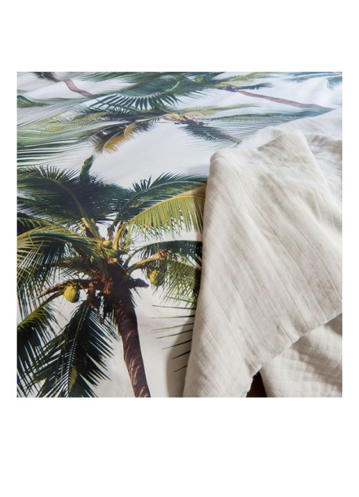 Snurk Palm Beach  katoenen dekbedovertrekset 160TC - inclusief kussenslopen - detail 5 wit