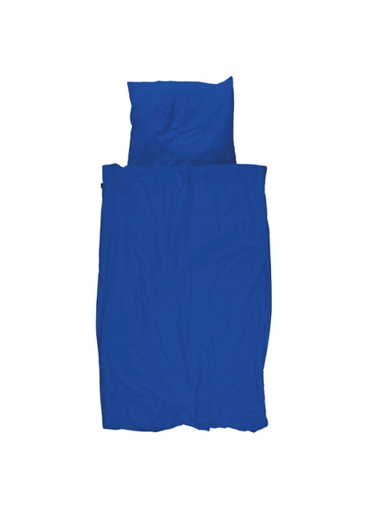 Snurk Royal Blue dekbedovertrek van  katoen - inclusief kussensloop - voorkant blauw