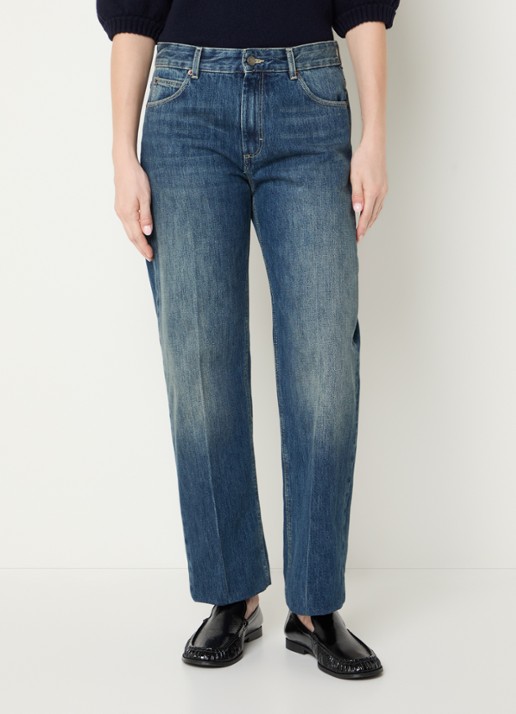 Soeur Jerry mid waist straight leg jeans met donkere wassing