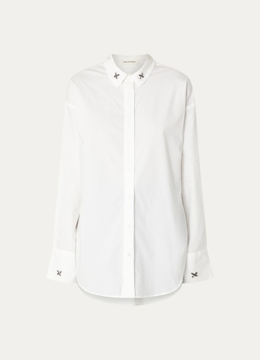 Sofie Schnoor Adalene blouse met kraag - voorkant 3 gebroken wit
