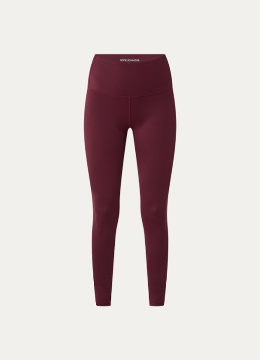 Sofie Schnoor Adelaspo high waist trainingslegging met stretch - voorkant 2 bordeauxrood