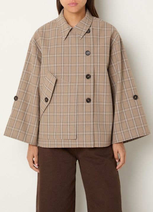 Sofie Schnoor Agatha asymmetrische trenchcoat met klepzak