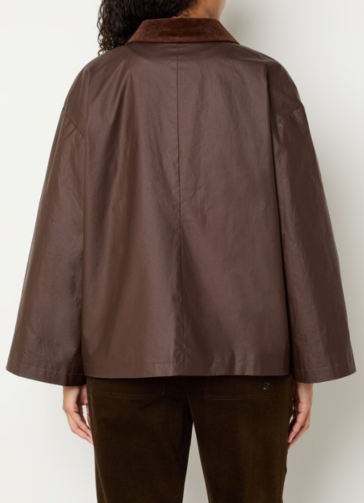 Sofie Schnoor Agatha jack met details van corduroy - achterkant donkerbruin