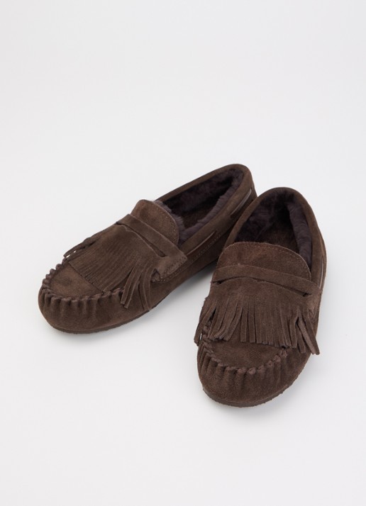 Sofie Schnoor Ammiesw pantoffel van suède met vacht - detail 3 donkerbruin