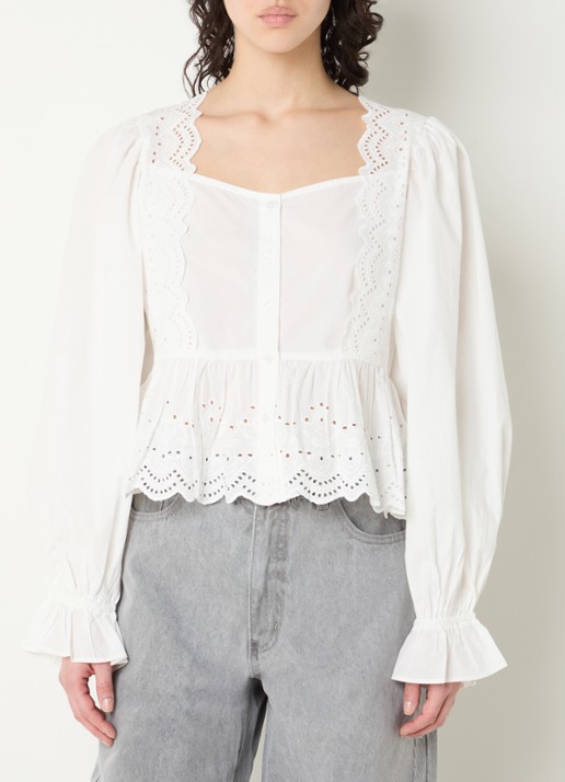 Sofie Schnoor Aria cropped blouse met broderie