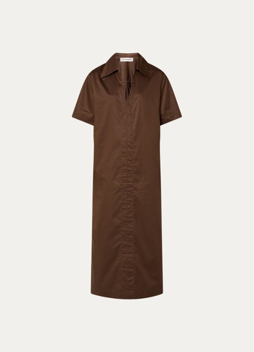 Sofie Schnoor Asanasw maxi tuniekjurk  met V-hals - voorkant 2 donkerbruin