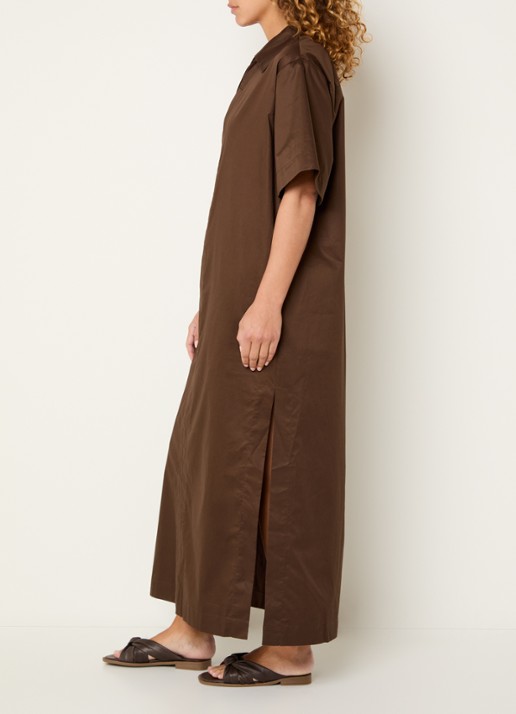 Sofie Schnoor Asanasw maxi tuniekjurk  met V-hals - voorkant 3 donkerbruin